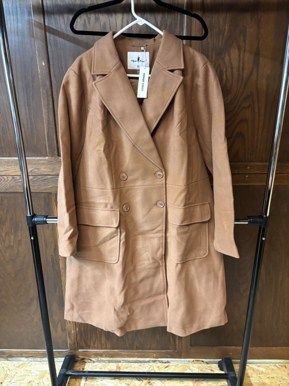 Double-Breasted Women’s Coat in Camel